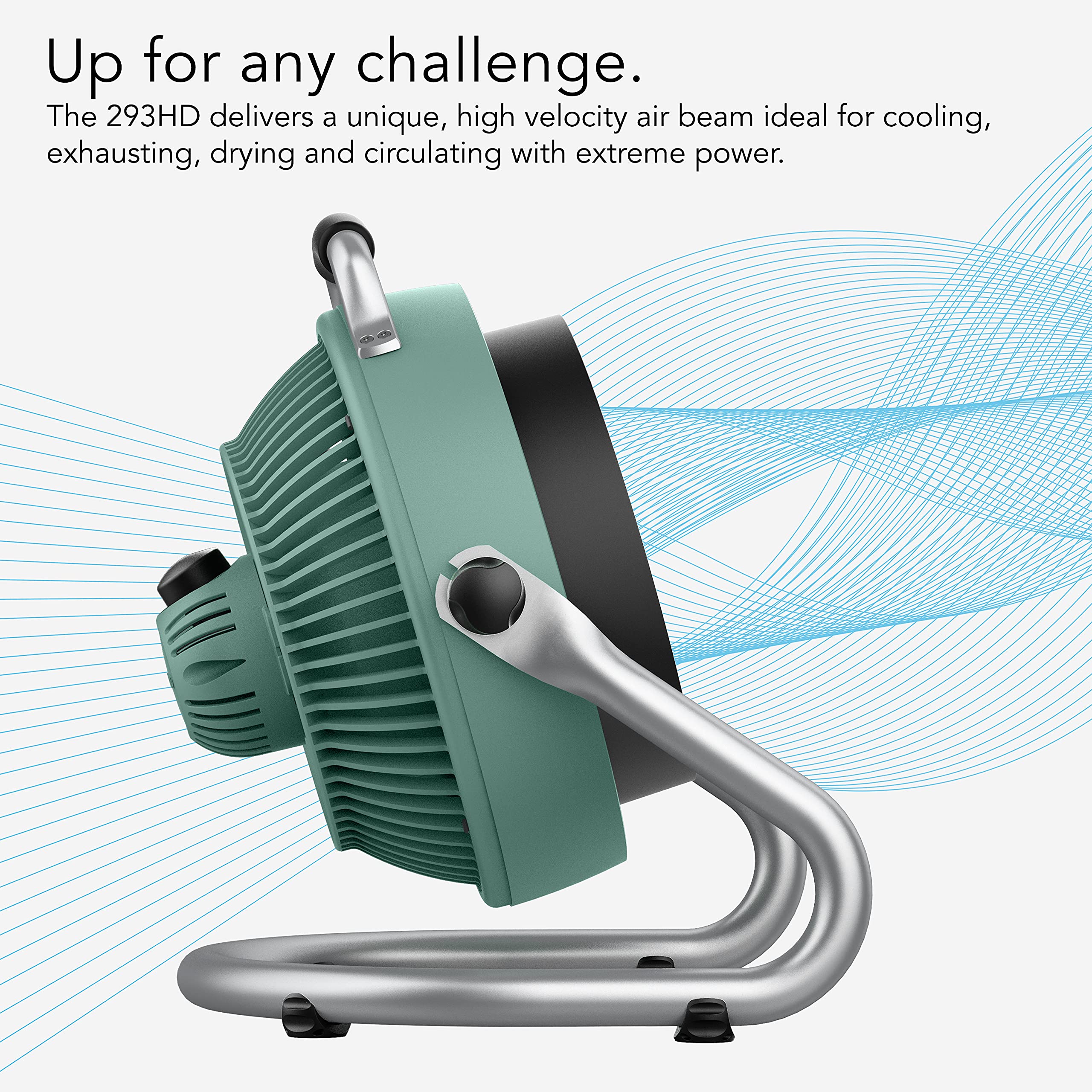 Vornado 293 Large Heavy Duty Shop Fan, 3 Speed Electric Fan, High Impact Casing, IP54-Rated Motor, Whole Room Air Circulator, Pivoting Head, Carry Handle, 16” Floor Fan for Bedroom and Garage, Green - Image 4