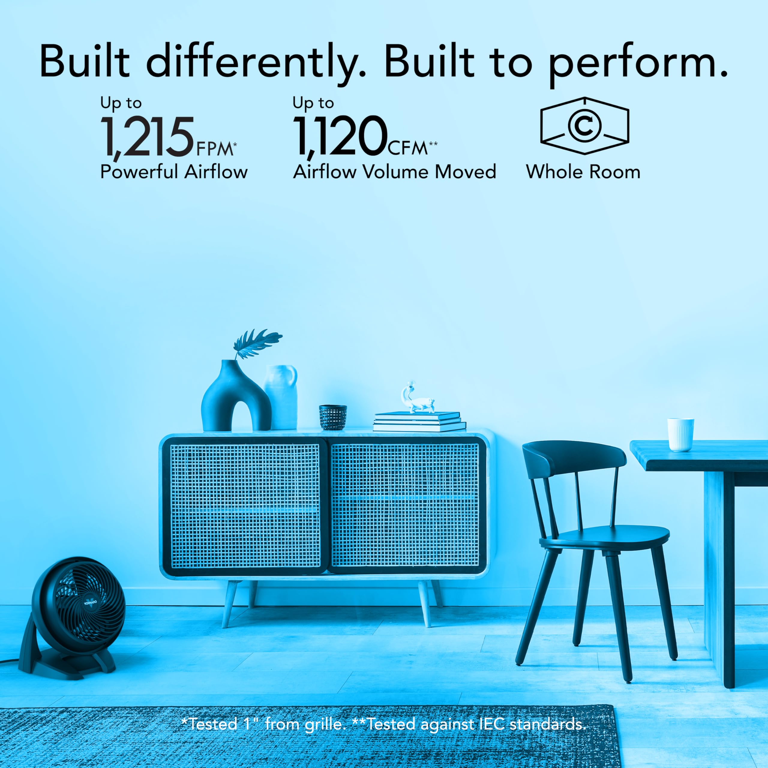 Vornado 630 Mid-Size Whole Room Air Circulator, 3-Speed, Floor Fan for Bedroom, Office, Home, Adjustable Tilt Head, 9 in, Quiet Cooling, Large Electric Fan, Black - Image 3