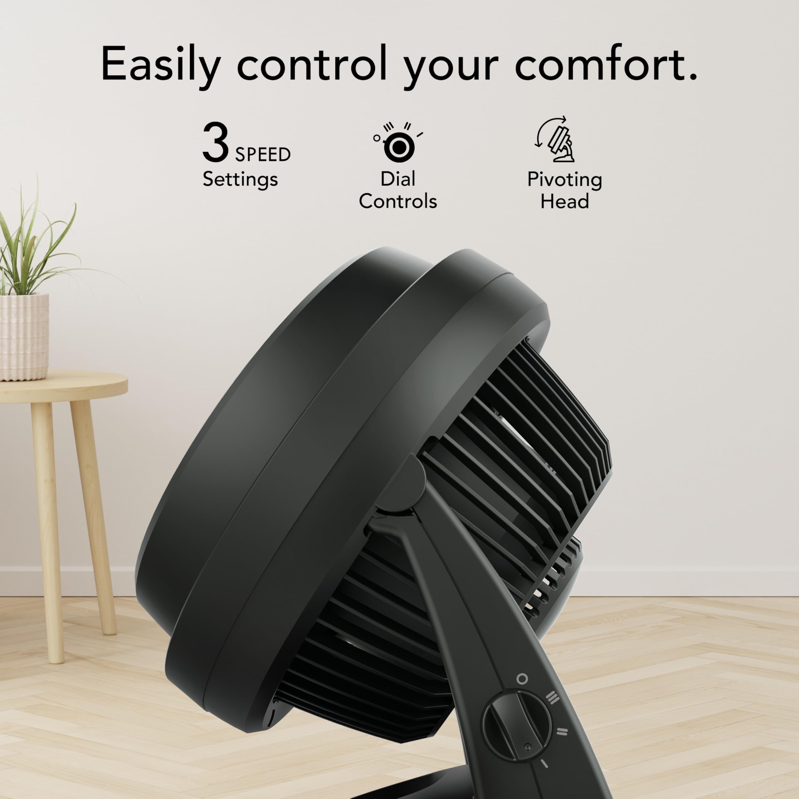 Vornado 630 Mid-Size Whole Room Air Circulator, 3-Speed, Floor Fan for Bedroom, Office, Home, Adjustable Tilt Head, 9 in, Quiet Cooling, Large Electric Fan, Black - Image 4