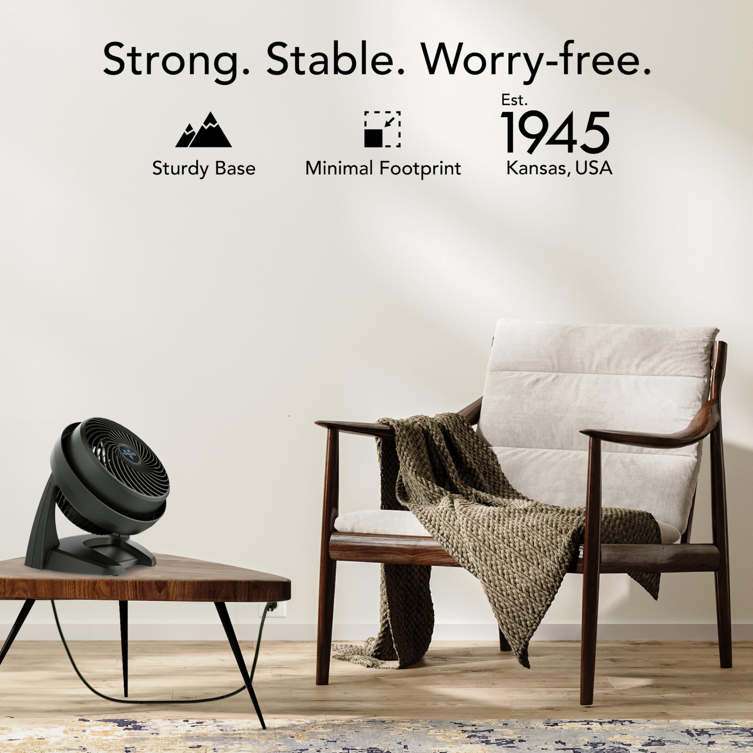 Vornado 630 Mid-Size Whole Room Air Circulator, 3-Speed, Floor Fan for Bedroom, Office, Home, Adjustable Tilt Head, 9 in, Quiet Cooling, Large Electric Fan, Black - Image 6