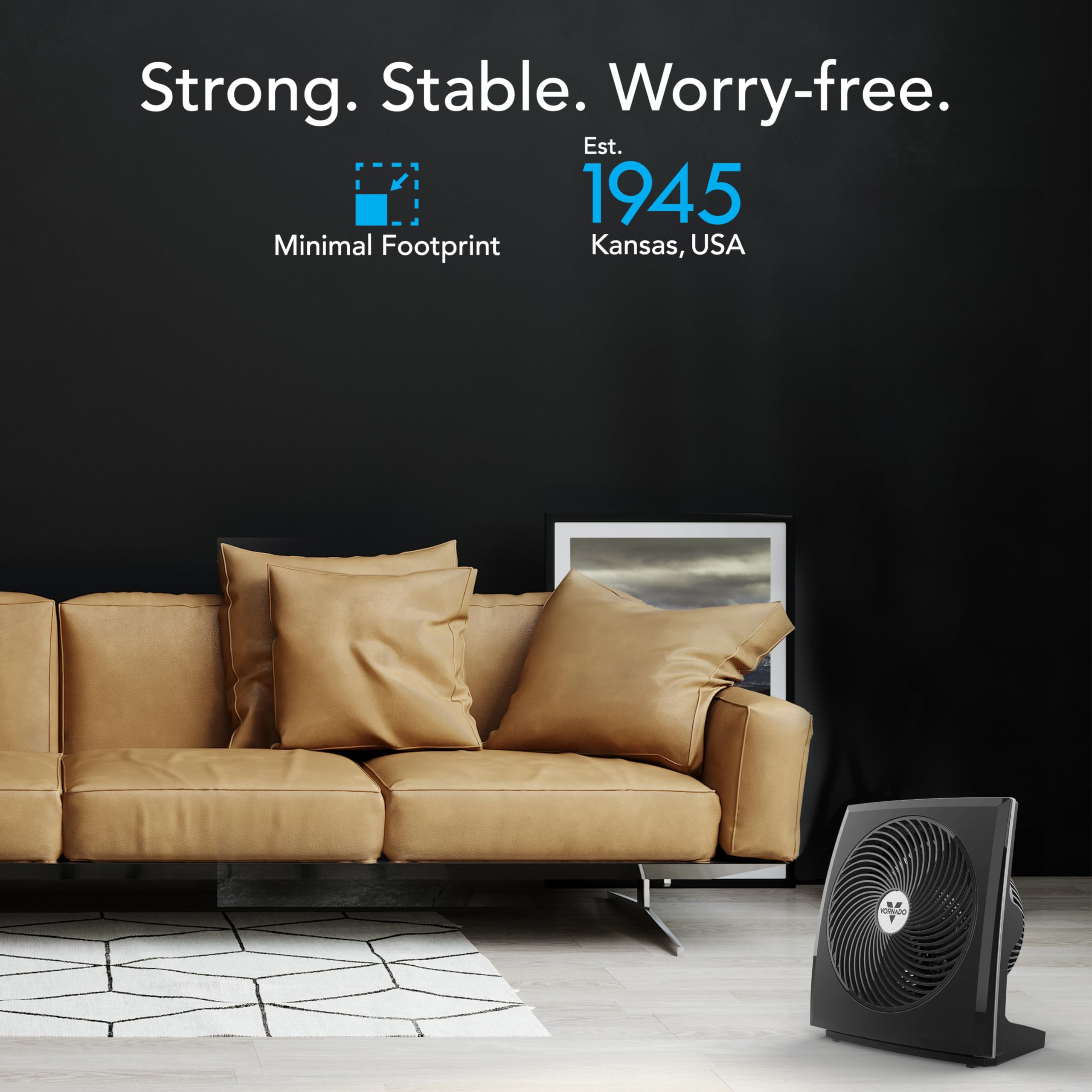 Vornado 673T Whole Room Air Circulator Fan, 3 Speed Settings, 90 Degree Pivoting Head, Deep Pitched Blades, Vortex Action Technology, Black Electric Fan for Bedroom, Office, Home - Image 6