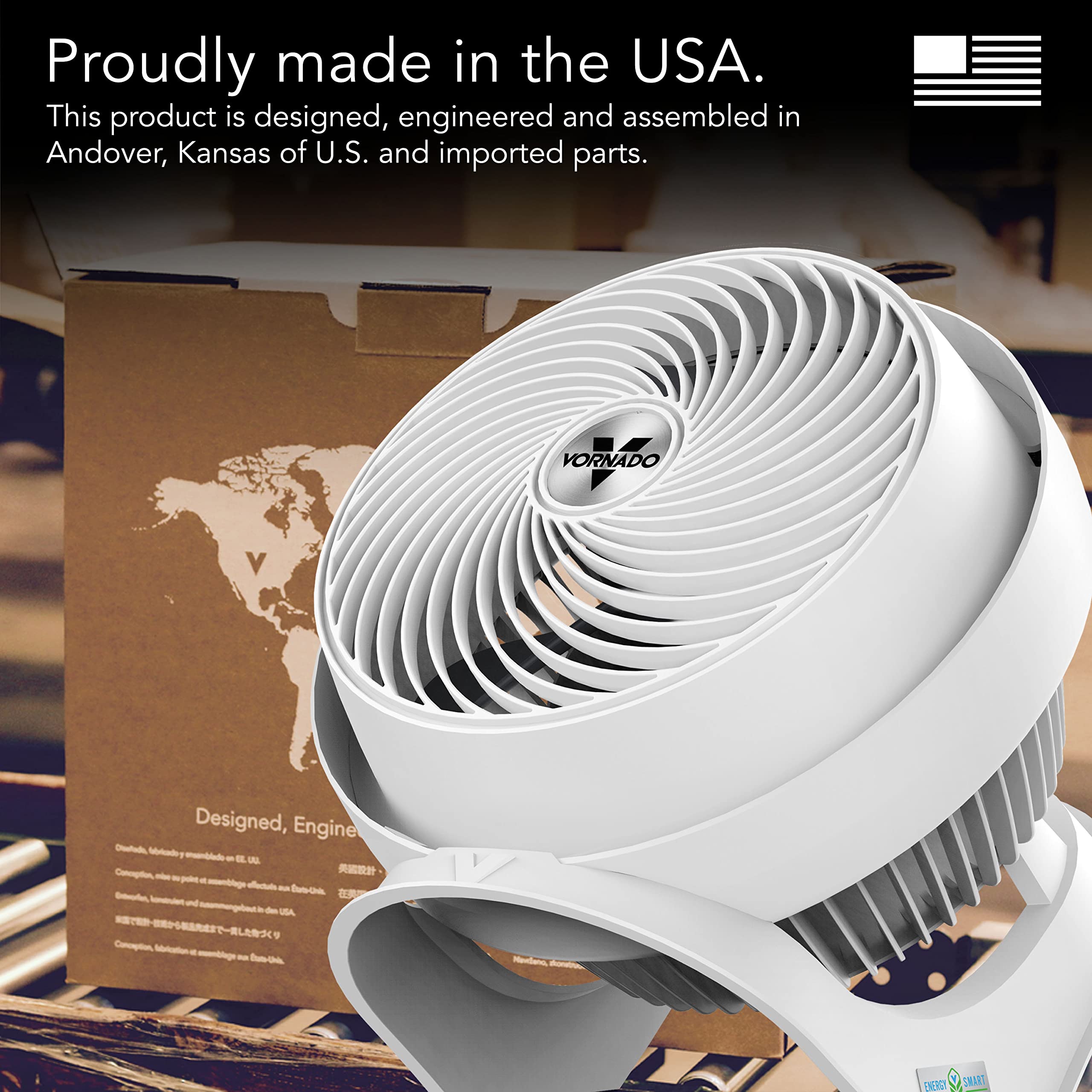 Vornado 733DC Whole Room Energy Smart Air Circulator Fan, Made in USA, Variable Speed Control, White, Large - Image 6