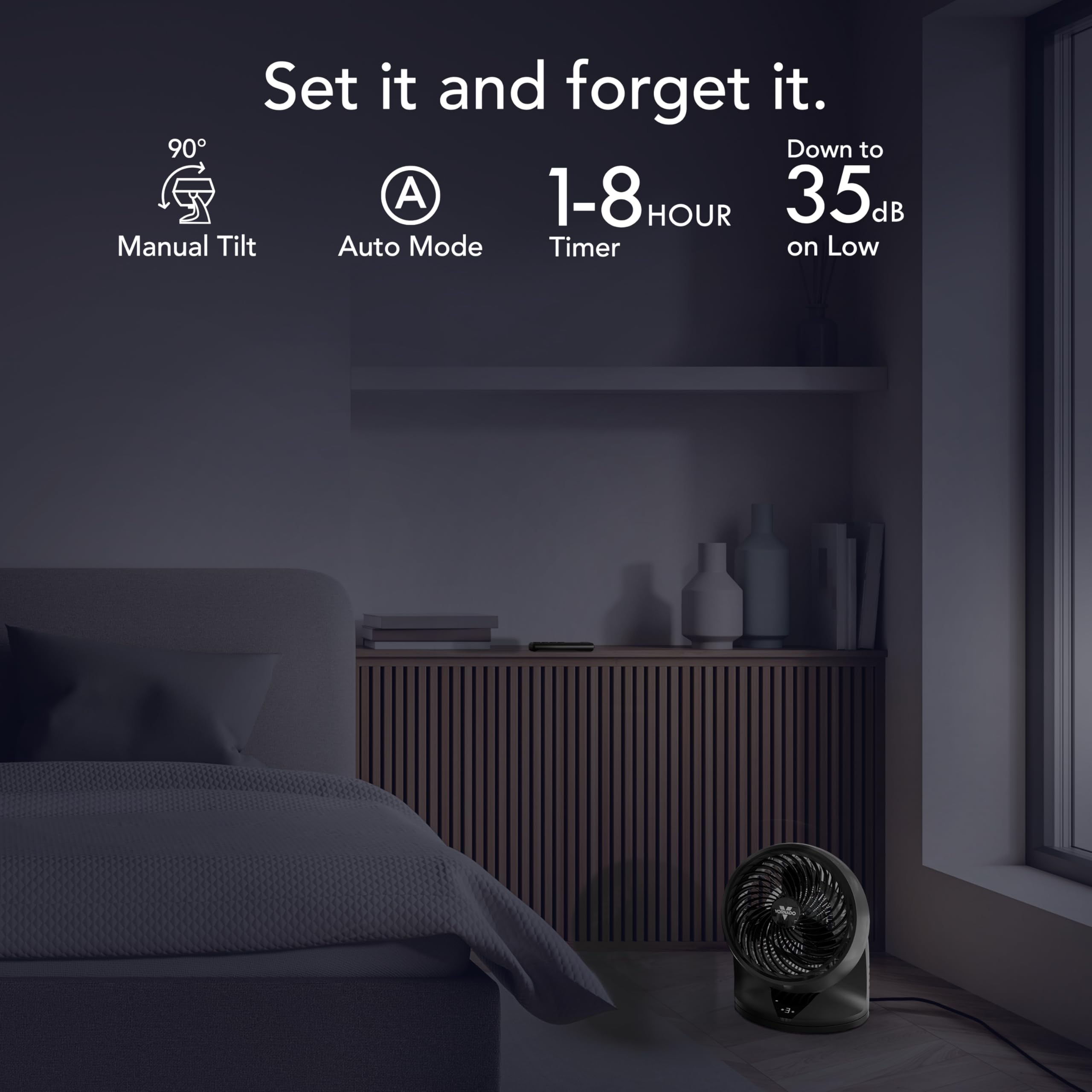 Vornado 753 OSC Whole Room Air Circulator Fan with Oscillation, Included Remote, Auto Mode, Aromatherapy with Included Scent Pads, 3 Speeds, Easy-Clean Removable Grille, Powerful Airflow, Black - Image 5