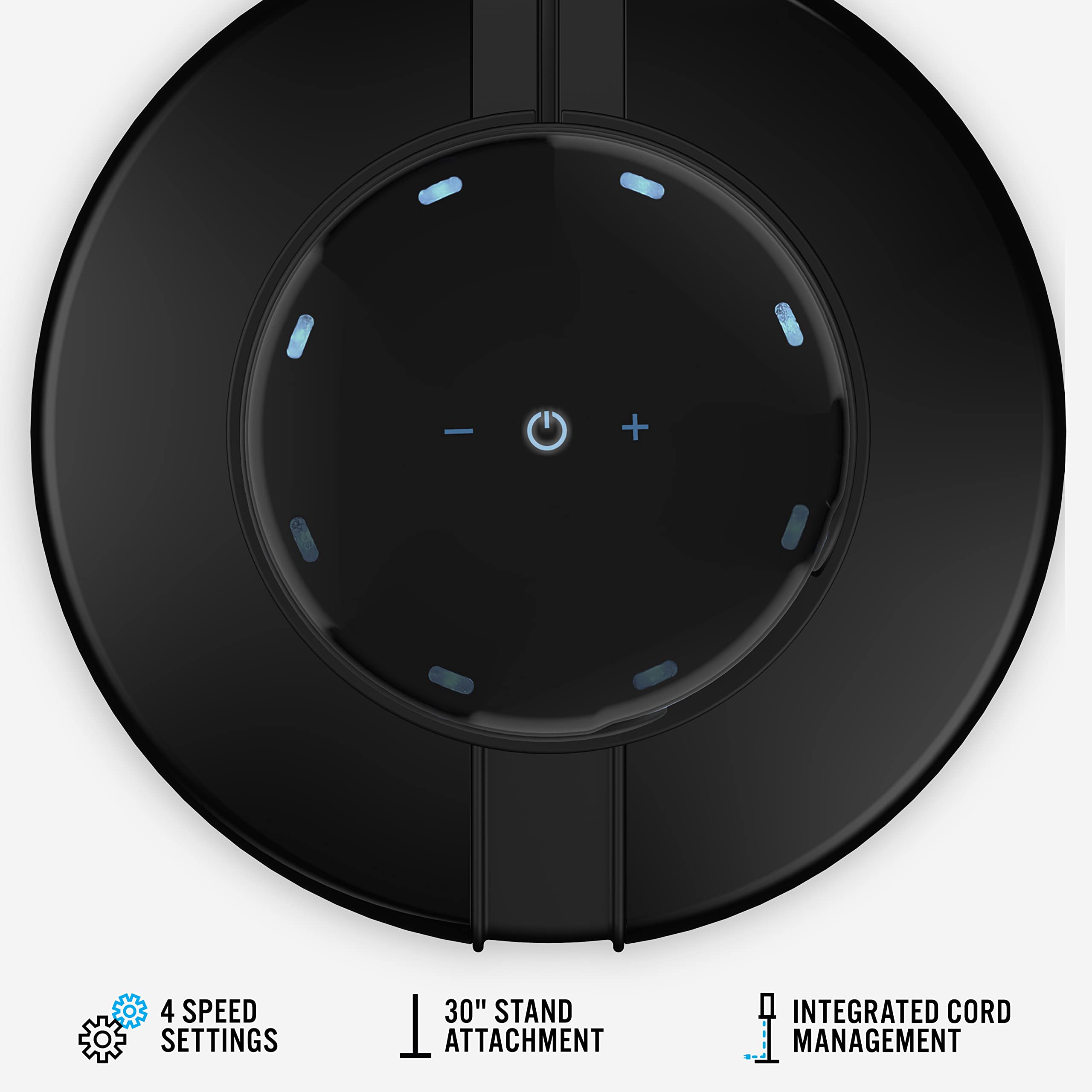 Vornado ATOM 1S Compact Oscillating Tower Fan with Removable Stand, 40" tall, 4 Speeds , Black - Image 3