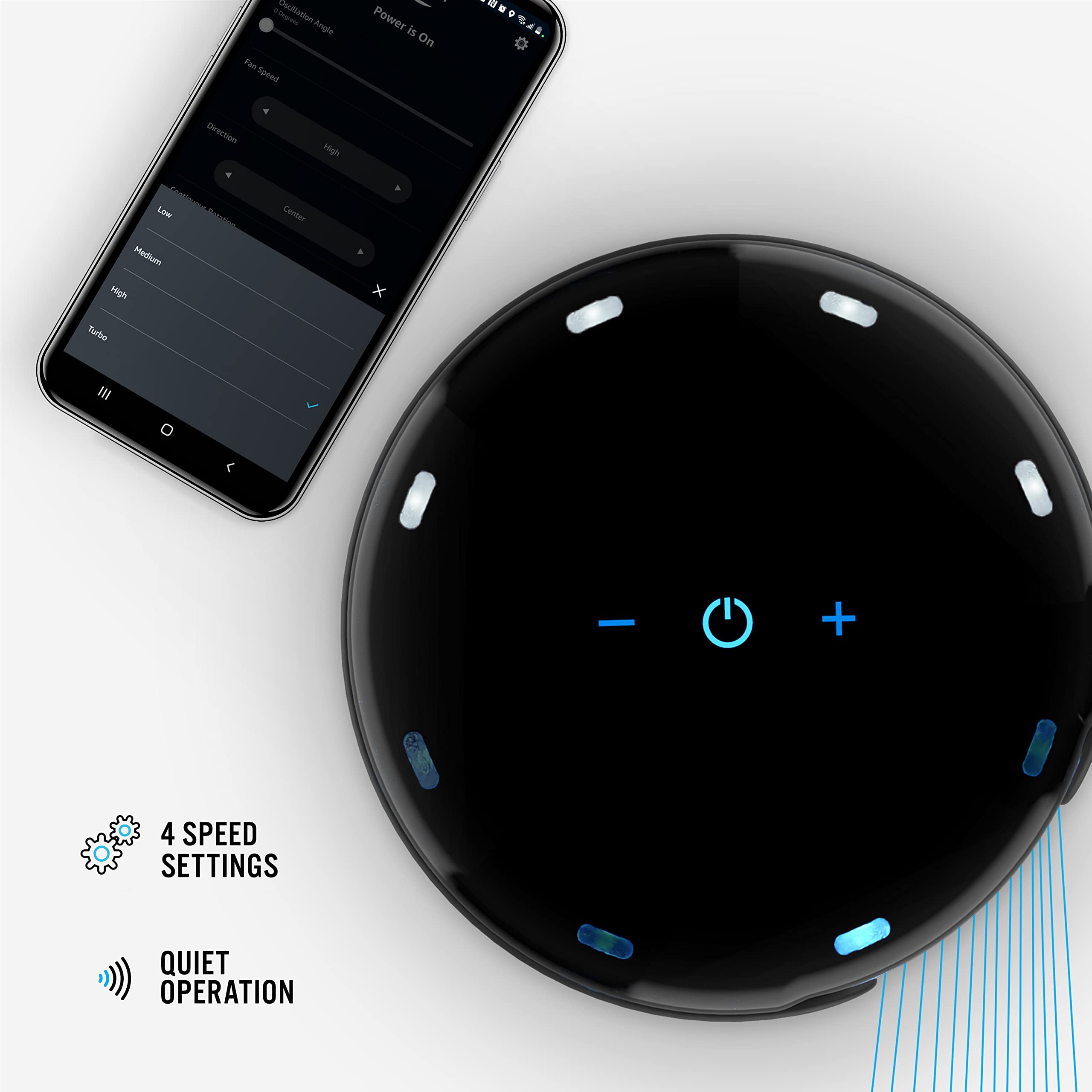 Vornado ATOM 2S AE Oscillating Tower Fan with Stand, Alexa Enabled,Black - Image 5