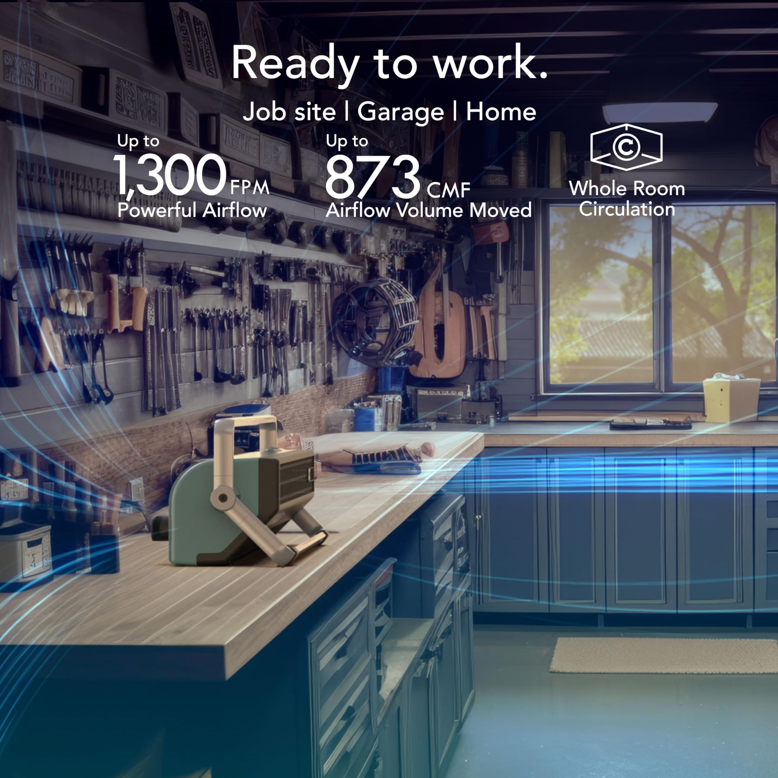 Vornado BXR HD Heavy Duty Air Circulator, 3-Speed High Velocity Powerful Shop Blower Fan, Multidirectional and Multipurpose Electric Air Mover, High-Impact Case with 8ft Cord - Image 3