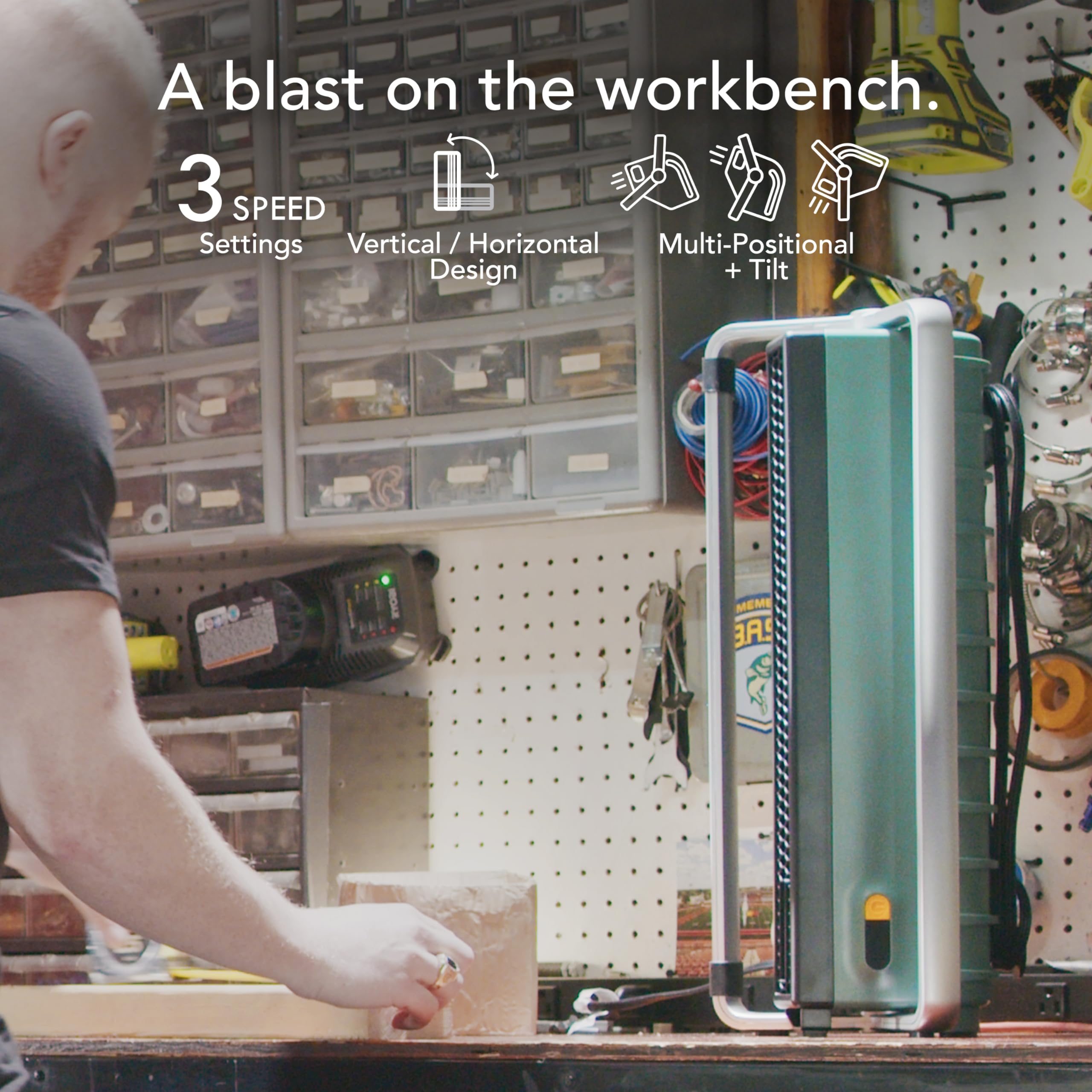 Vornado BXR HD Heavy Duty Air Circulator, 3-Speed High Velocity Powerful Shop Blower Fan, Multidirectional and Multipurpose Electric Air Mover, High-Impact Case with 8ft Cord - Image 4