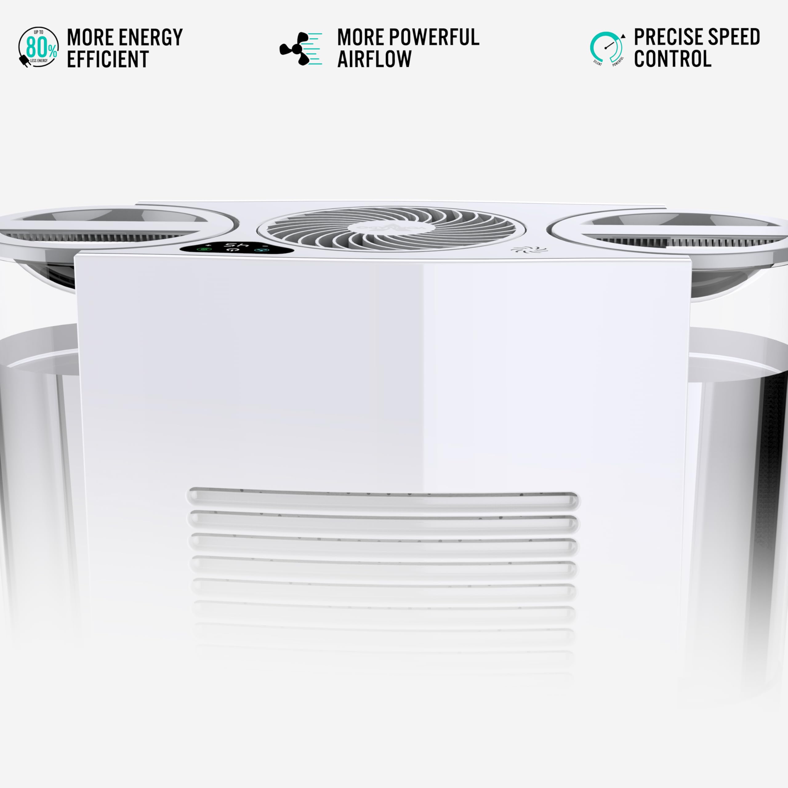 Vornado EVDC500 Energy Smart Evaporative Humidifier with 2 Gallon Dual Tank Capacity, LED Display, Automatic Shut-off, Electronic Humidistat, 4 Fan Speeds for Large Rooms up to 1000 sq ft - Image 4