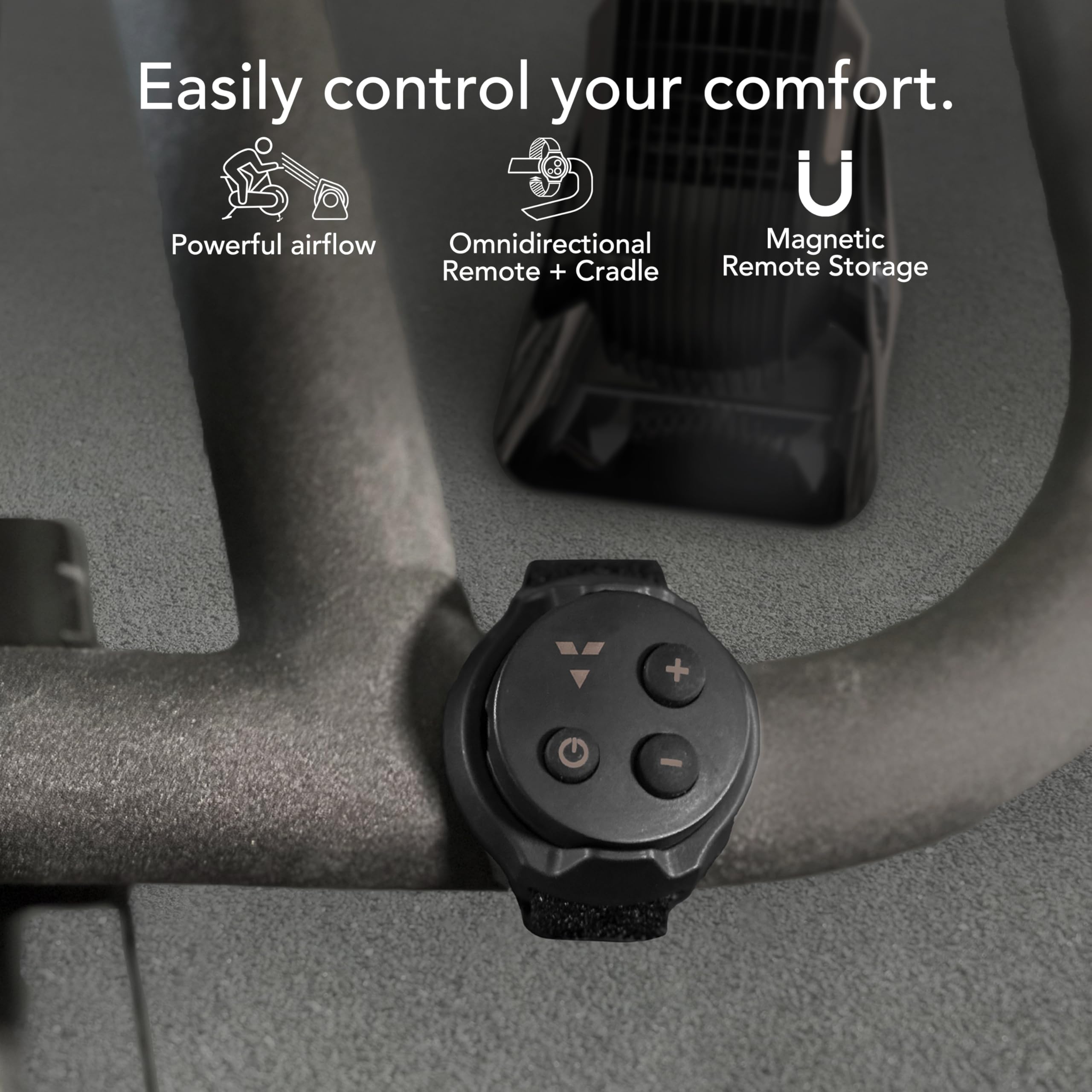 Vornado FLY MAX High Velocity Floor Fan, 4 Speed Settings, 180° Adjustable Tilt, Remote Control, 2300 FPM, Powerful Airflow, Fitness Cooling for Gym, Workout, and Training, Black - Image 4