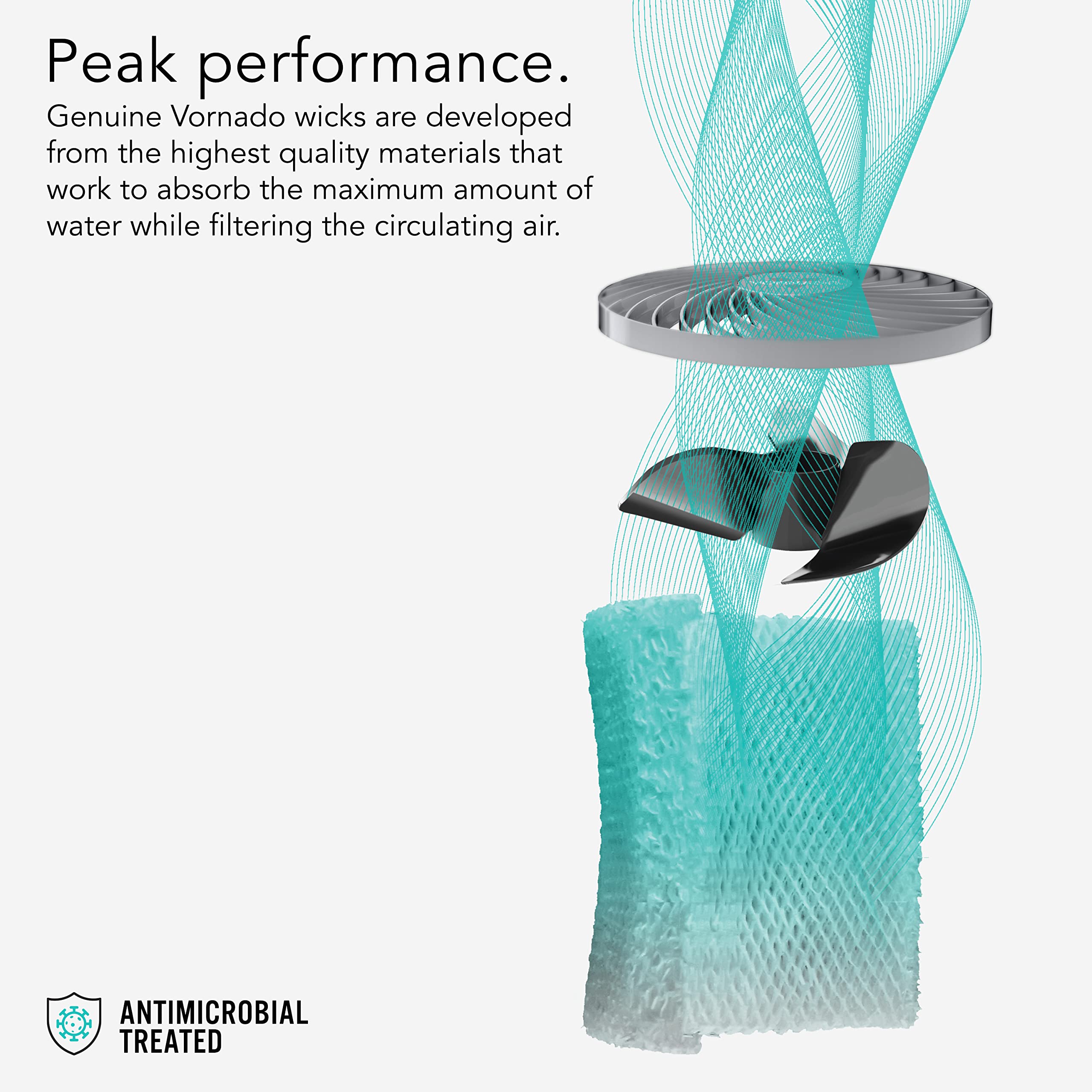 Vornado MD1-0034 Replacement Humidifier Wick (2-Pack), 1-Inch Thick, Replace at Recommended Intervals for Best Performance, Disposable, Genuine Fit for Select Evaporative Humidifiers, White - Image 3