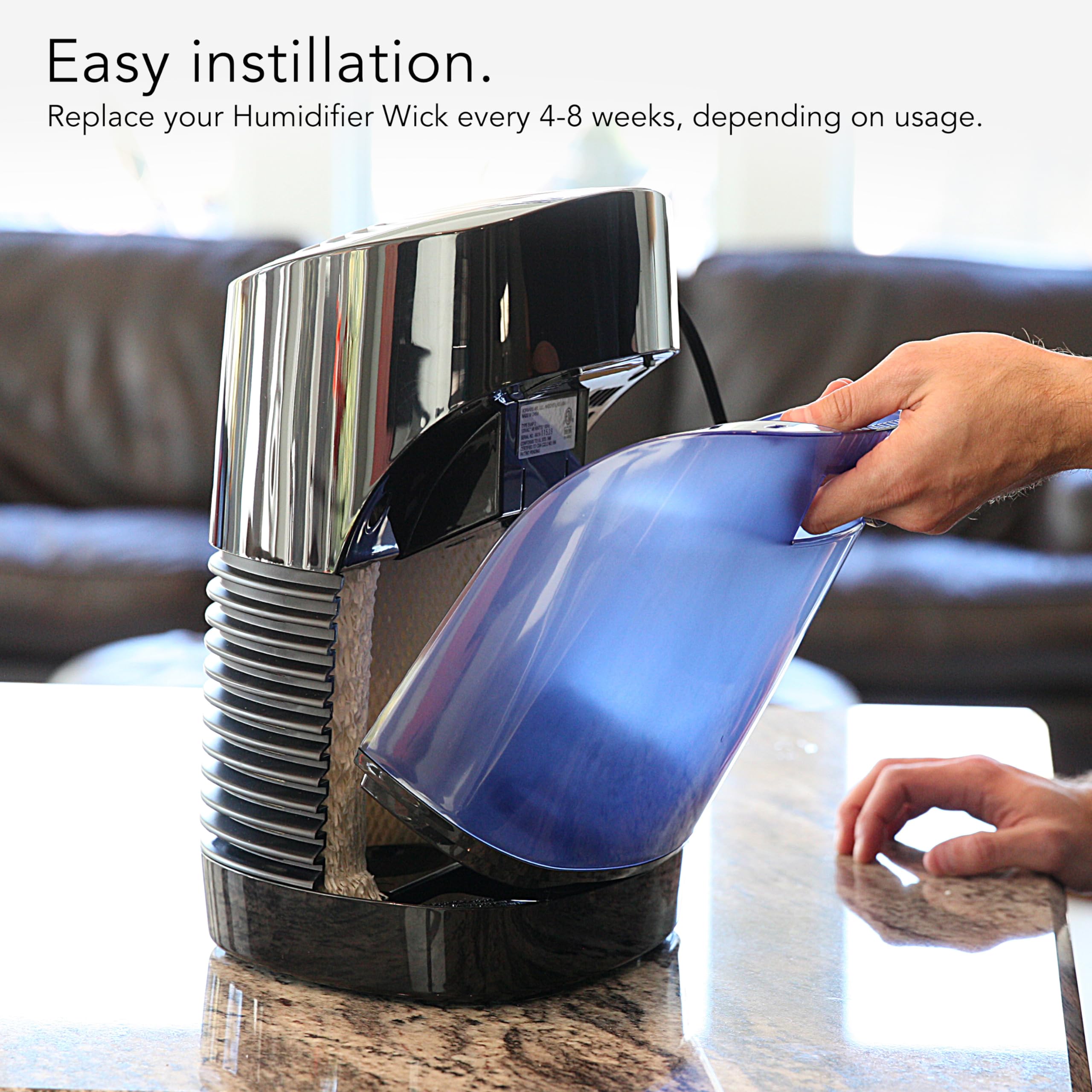 Vornado MD1-0034 Replacement Humidifier Wick (2-Pack), 1-Inch Thick, Replace at Recommended Intervals for Best Performance, Disposable, Genuine Fit for Select Evaporative Humidifiers, White - Image 4