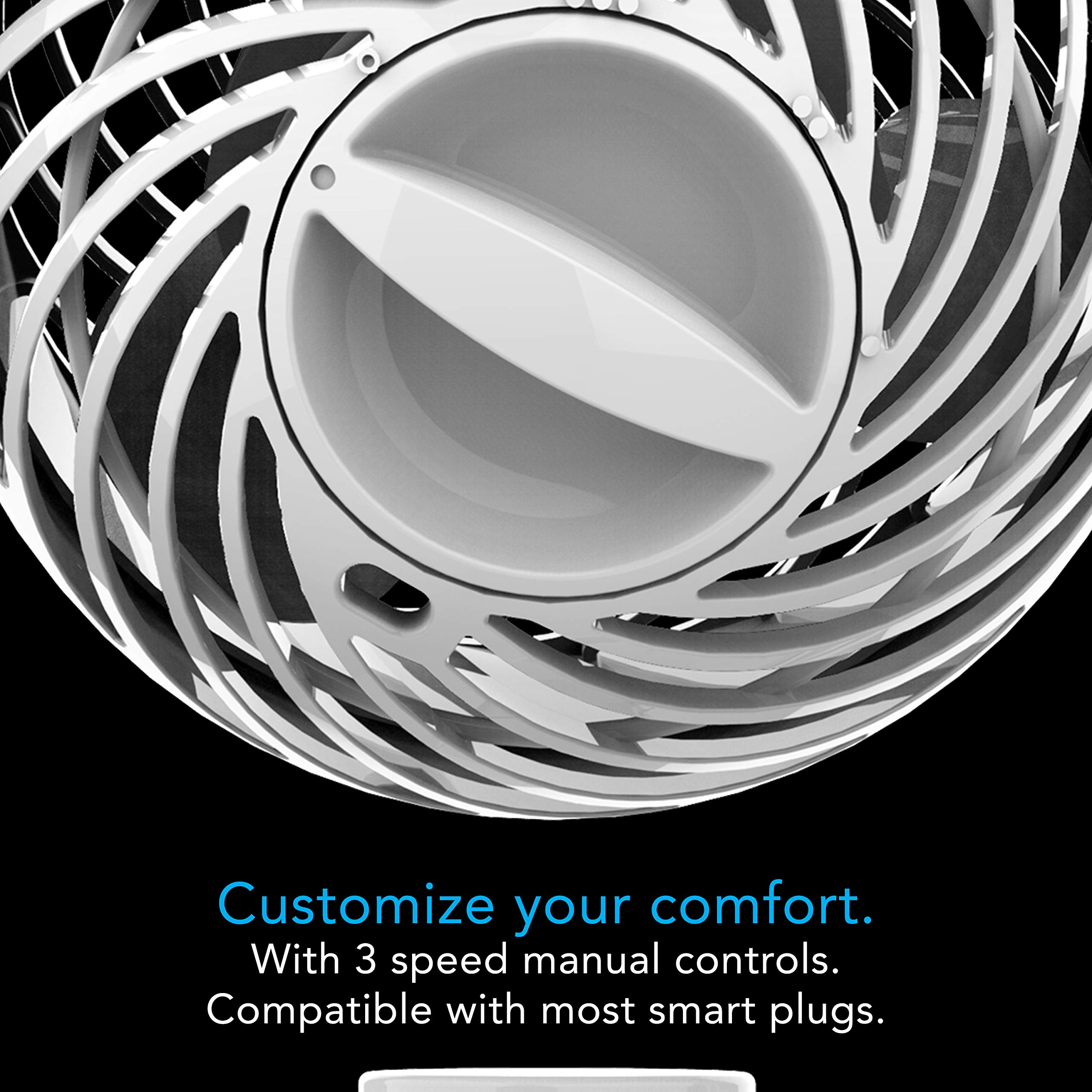 Vornado Pivot Clip Personal Air Circulator, 3-Speed, Portable Desk Fan with Multi-Surface Clip, 360-Degree Adjustable Axis, 9 in Tall, 4 in Diameter, Whisper Quiet, Ice White - Image 4