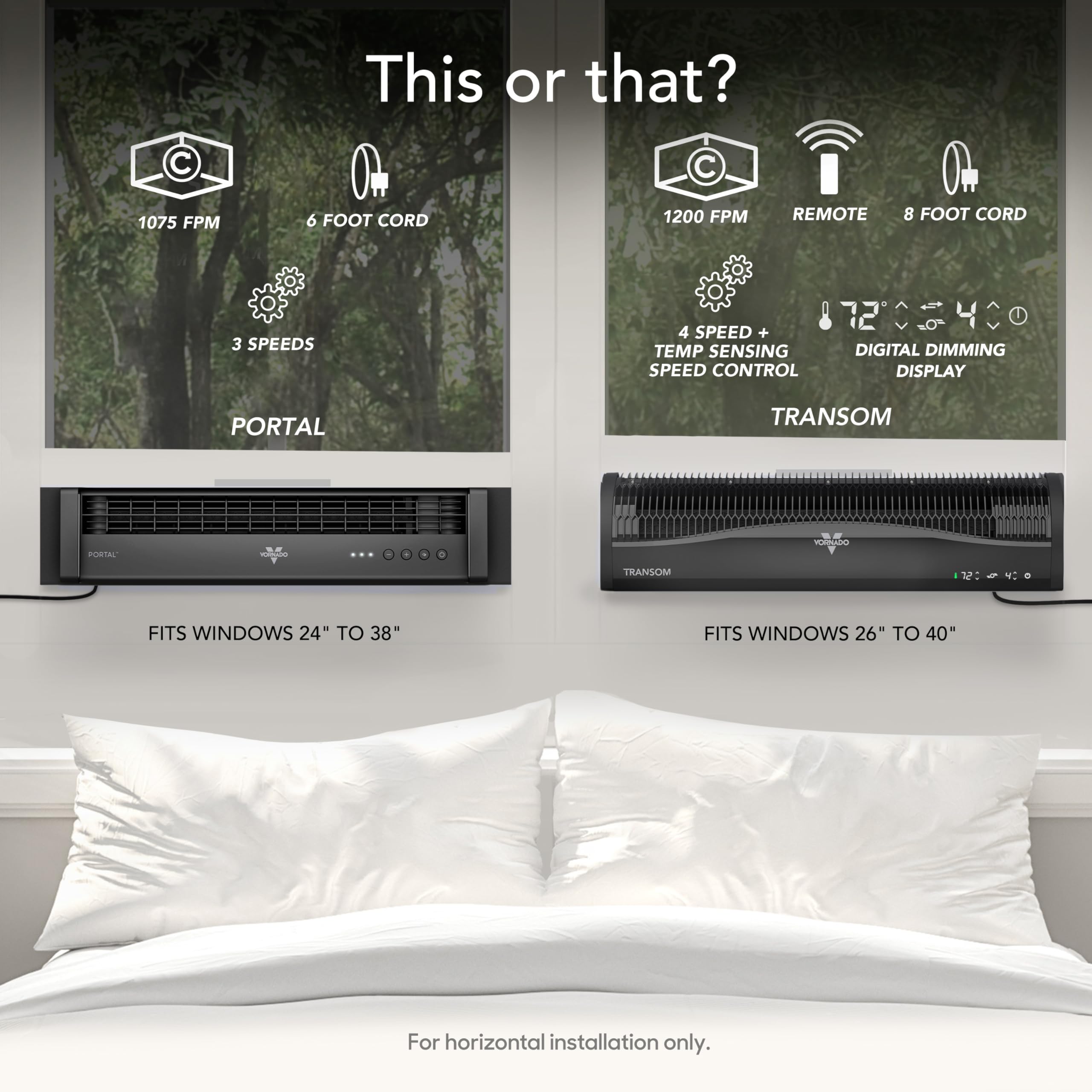 Vornado PORTAL® Window Fan with 3 Speeds, Reversible Exhaust Mode, Weather Resistant, Window Fan For Kitchen, Bedroom, Home, Low Profile, Black - Image 6