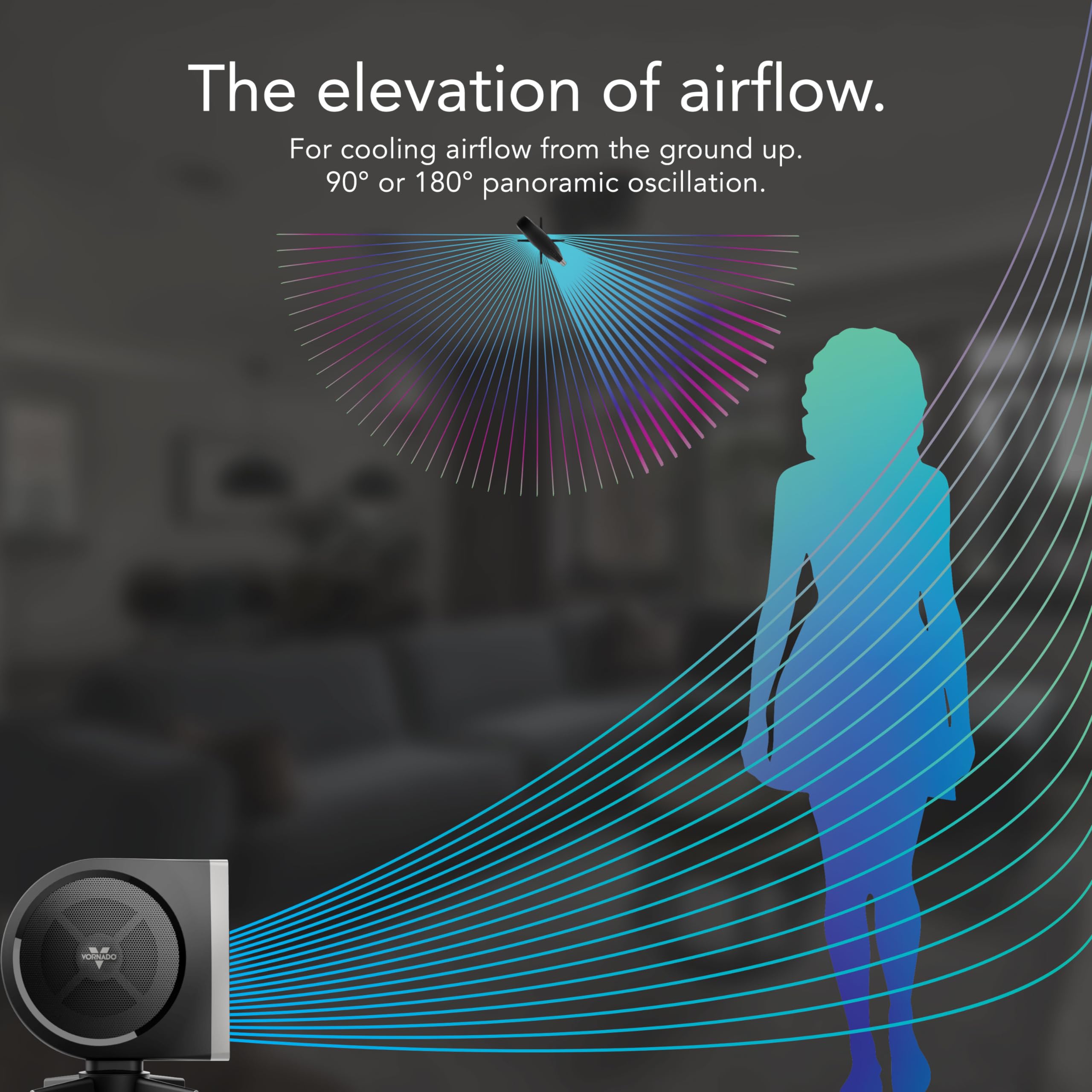 Vornado STRATA Compact Oscillating High Velocity Floor Fan with Remote Control, 5 Speeds, 18.4 in Tall, Powerful Air Circulator for Home, Electric Cooling Fan, Black - Image 5