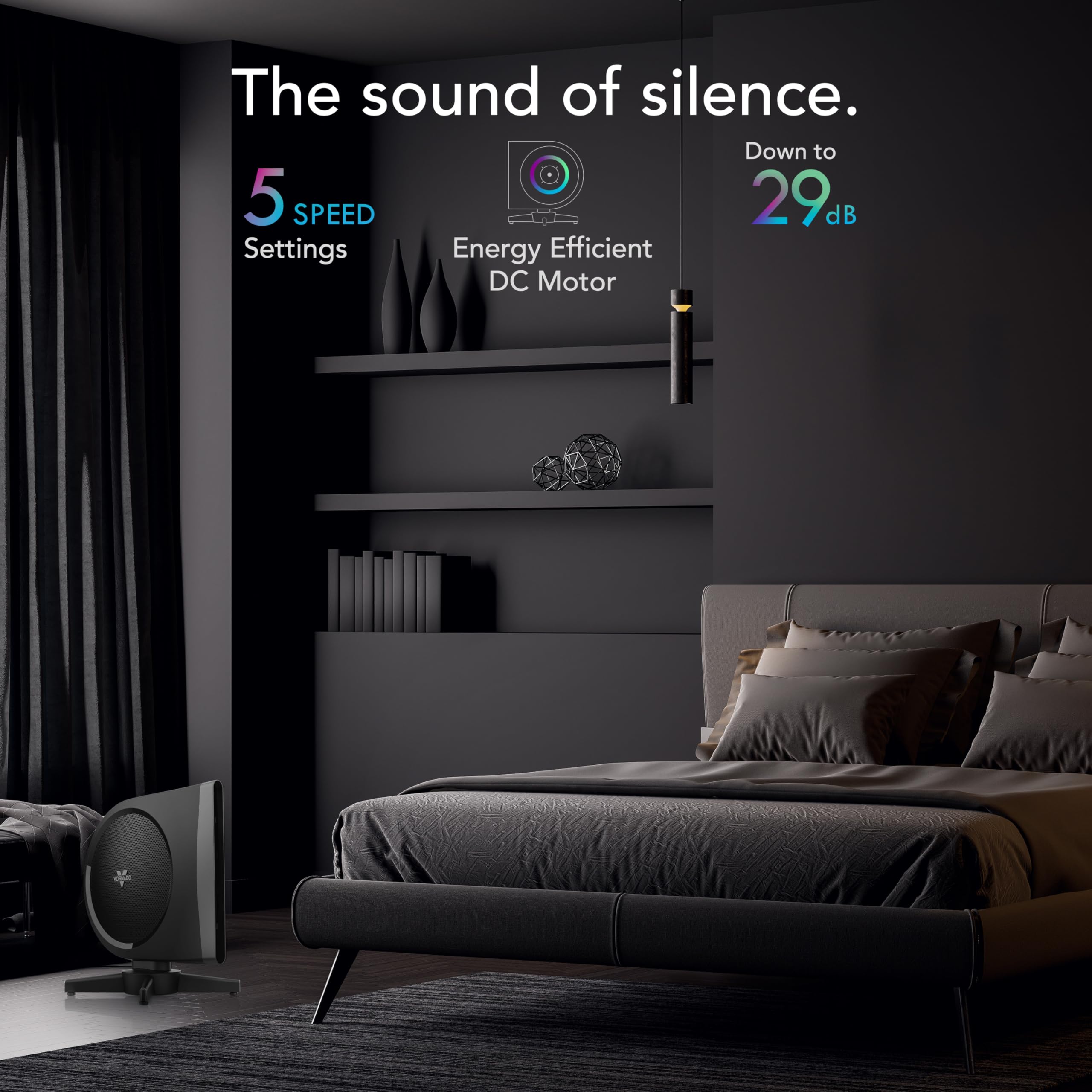 Vornado STRATA Compact Oscillating High Velocity Floor Fan with Remote Control, 5 Speeds, 18.4 in Tall, Powerful Air Circulator for Home, Electric Cooling Fan, Black - Image 6