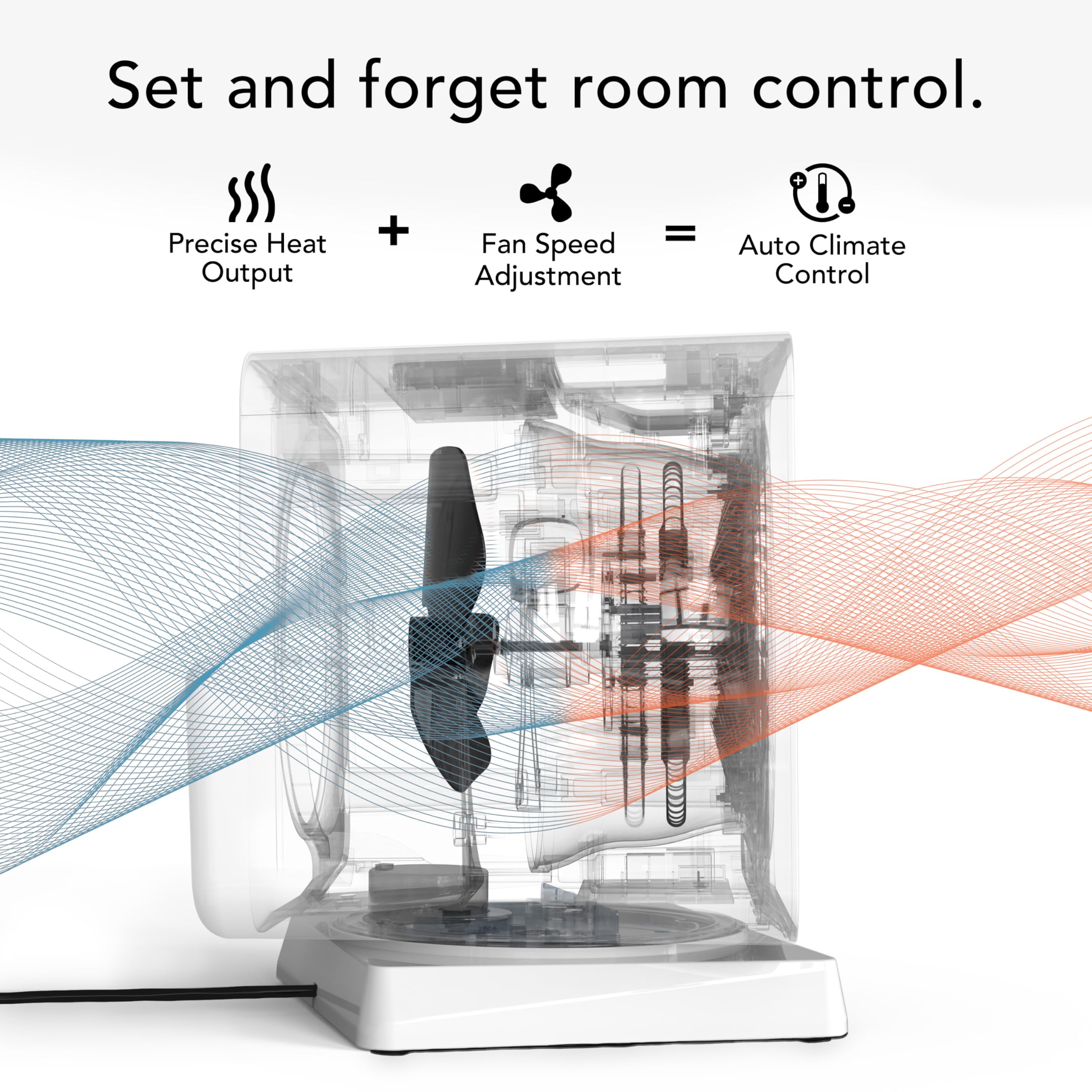 Vornado Velocity CUBE 5 OSC Whole Room Space Heater with 70º Oscillation, Remote Control, Vortex Heat Circulation, LED Touch Controls, 1-12 Hour Timer, Advanced Safety, Auto-Climate Control, White - Image 3