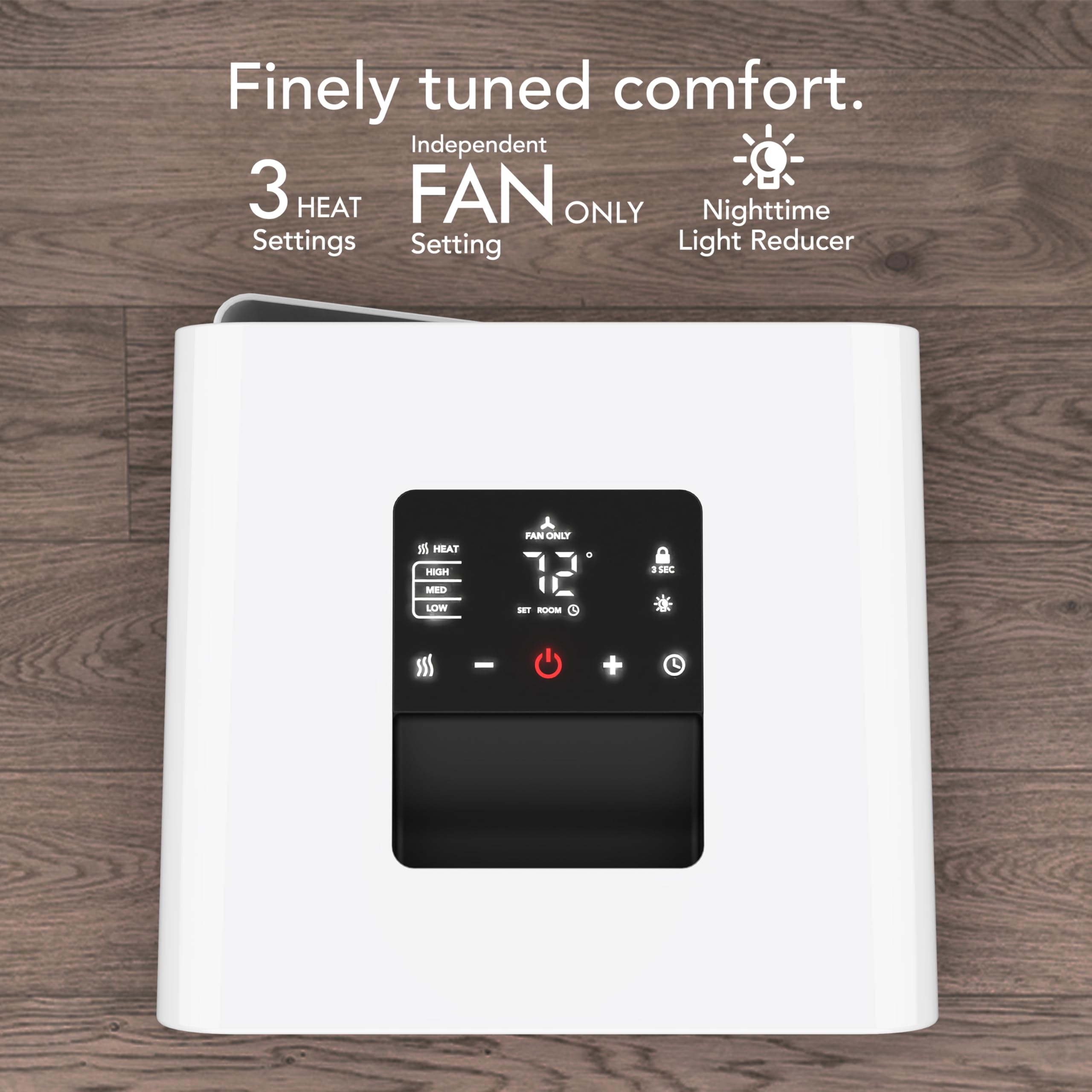 Vornado Velocity CUBE 5 OSC Whole Room Space Heater with 70º Oscillation, Remote Control, Vortex Heat Circulation, LED Touch Controls, 1-12 Hour Timer, Advanced Safety, Auto-Climate Control, White - Image 4