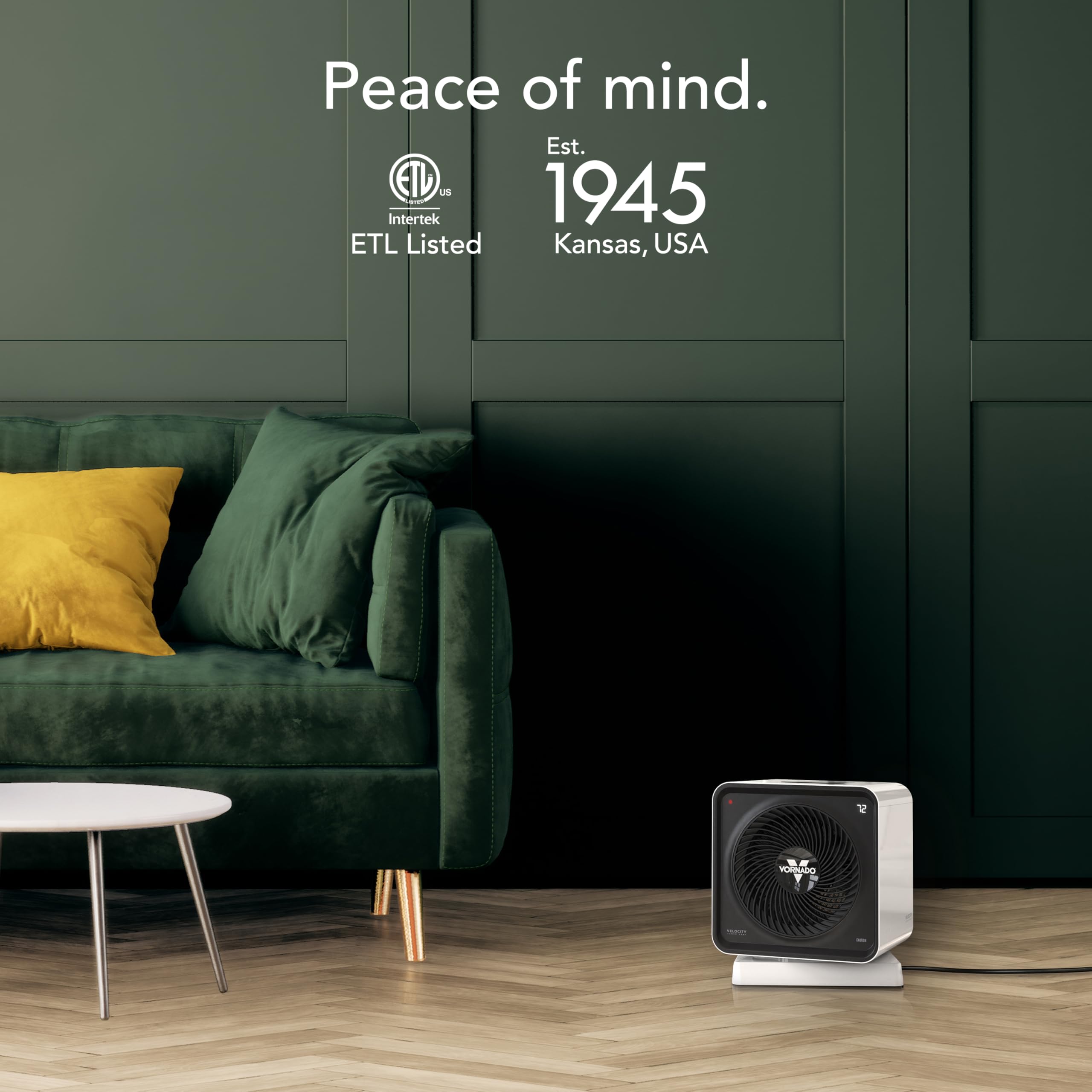 Vornado Velocity CUBE 5 OSC Whole Room Space Heater with 70º Oscillation, Remote Control, Vortex Heat Circulation, LED Touch Controls, 1-12 Hour Timer, Advanced Safety, Auto-Climate Control, White - Image 7