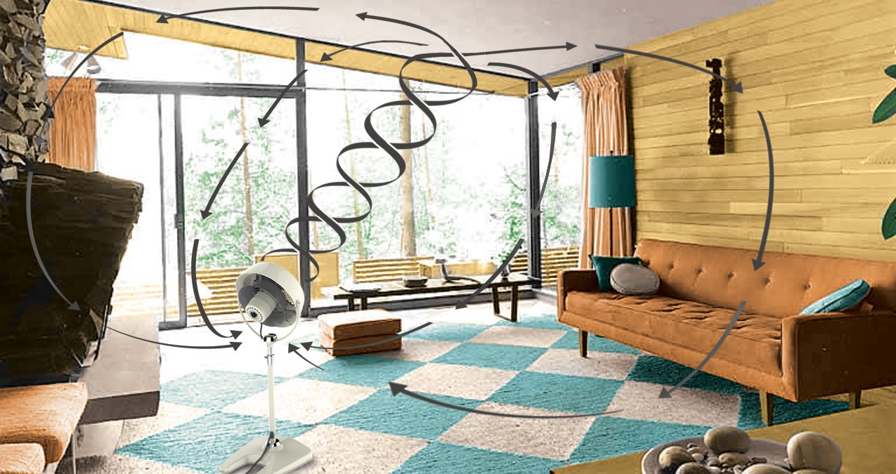 Vornado VFAN™ Sr. Pedestal Fan, Vintage Metal Standing Air Circulator, 3 Speeds, Adjustable Height 42-55 in, Tilt Head, Circulator for Bedroom, Home, Cooling, Retro Electric Floor Fan, Vintage White - Image 6