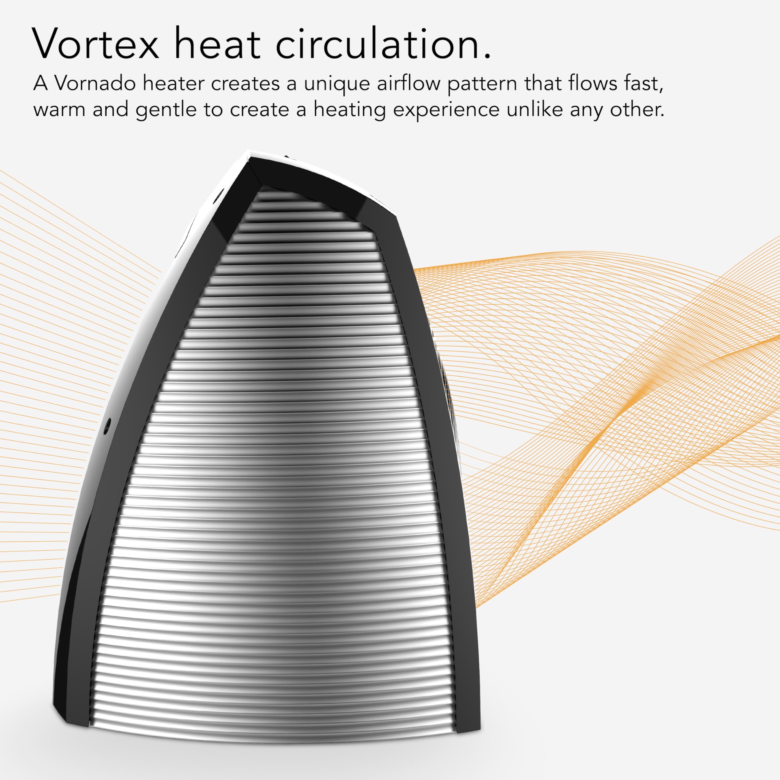 Vornado VH10 (2025) Space Heater for Indoor Use, Adjustable Thermostat, 2 Heat Settings, Advanced Safety Features, Integrated Carry Handle, Large Heater for Bedroom and Living Room, Quiet, Black - Image 4