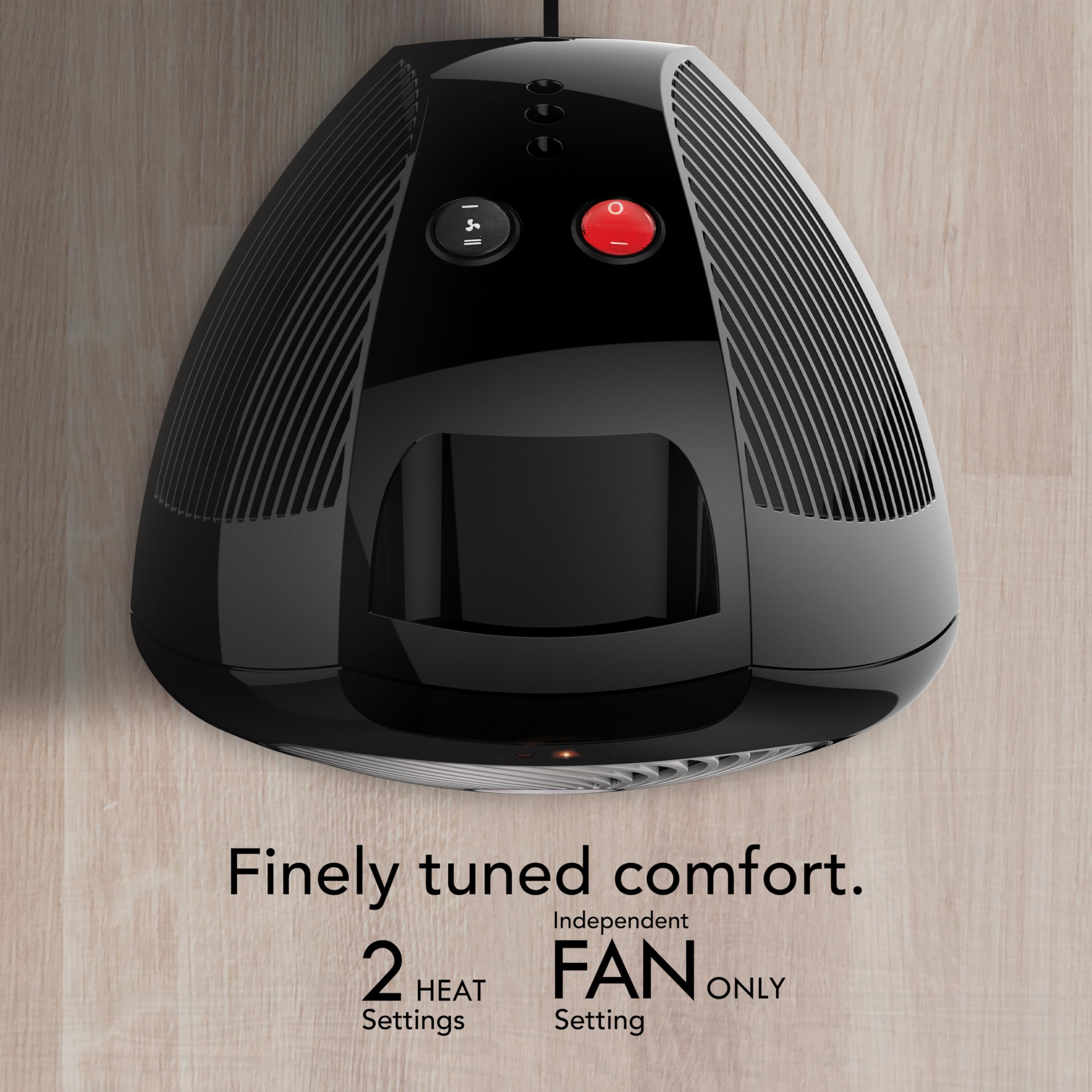 Vornado VH202 (2025) Personal Space Heater, Advanced Safety Features, 2 Heat Settings, Direct Heating, Fan Only Setting, Cool-Touch Exterior, Signature Vortex Heat Circulation, Gentle Heating, Black - Image 4