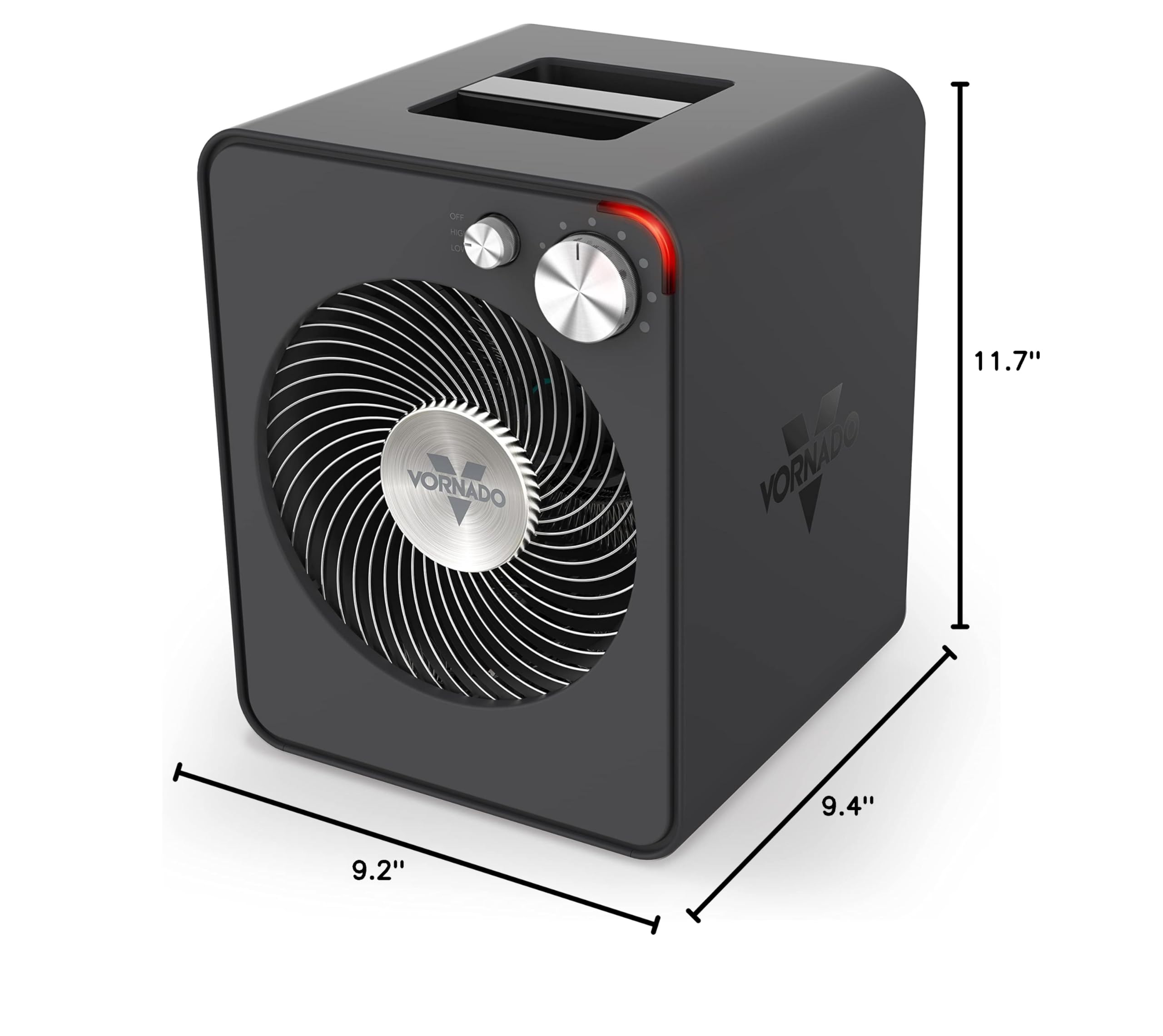 Vornado VMH300 Whole Room Metal Heater with 2 Heat Settings and Adjustable Thermostat, Storm Gray - Image 6