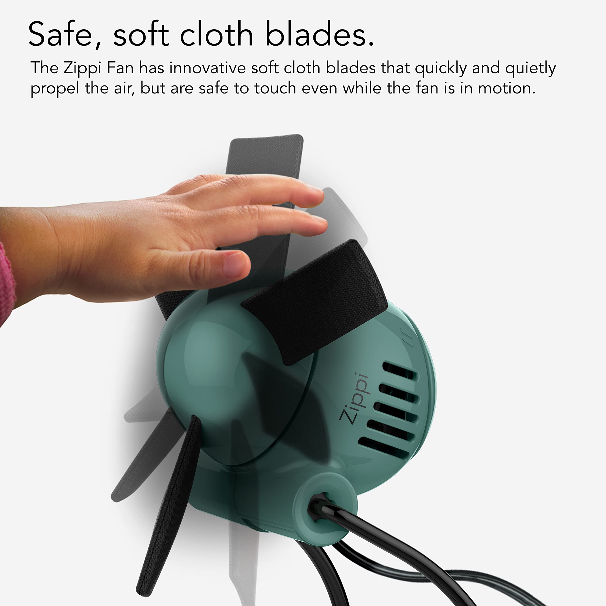 Vornado Zippi Small Personal Fan, Foldable Cooling for Desk, 2 Speed Settings, Soft Nylon Blades, Directable Airflow, Compact Design, Perfect Fan for Office and Bedroom, Multiple Color Options, Green - Image 3