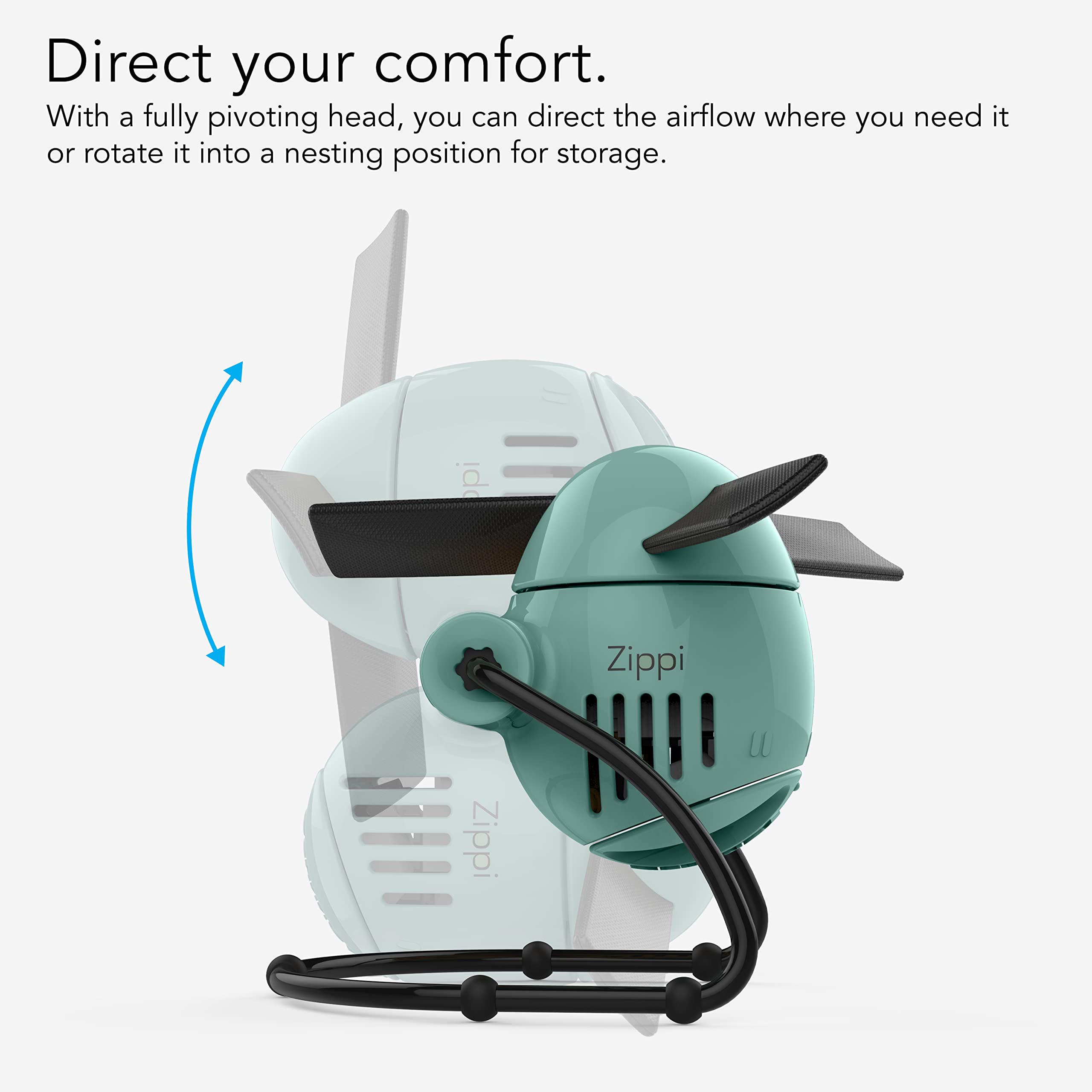 Vornado Zippi Small Personal Fan, Foldable Cooling for Desk, 2 Speed Settings, Soft Nylon Blades, Directable Airflow, Compact Design, Perfect Fan for Office and Bedroom, Multiple Color Options, Green - Image 4